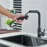 Robinet d'évier de cuisine extractible noir – vue 5