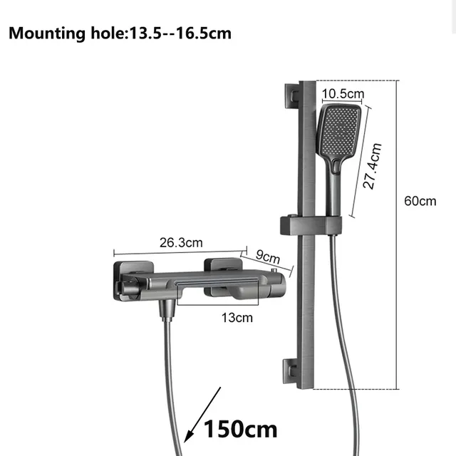 Mitigeur mural baignoire cascade bec large douchette… – vue 6