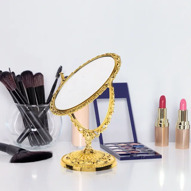 Miroir de maquillage rotatif Vintage ovale rotatif avec… – vue 2