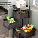 Organisateur rotatif de cuisine, étagères de rangement multicouches mobiles sur pied, gain de place pour la maison, panier de fruits et légumes, chariot
