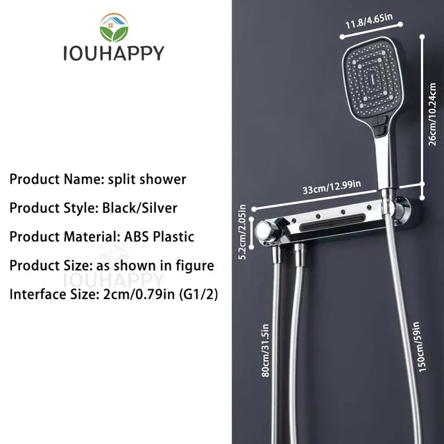 Ensemble de douche fendu à 3 Modes – vue 6