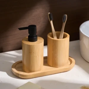 Bouteille distributrice de savon et de Lotion en bambou de 15oz, ensemble d’accessoires de salle de bains, bouteille distributrice de savon en bambou, bouteille à pompe liquide rechargeable Bouteille distributrice de savon et de Lotion en bambou de 15oz, ensemble d’accessoires de salle de bains, bouteille distributrice de savon en bambou, bouteille à pompe liquide rechargeable