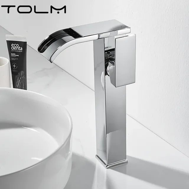 TOLM robinets de lavabo dorés brossés – vue 3