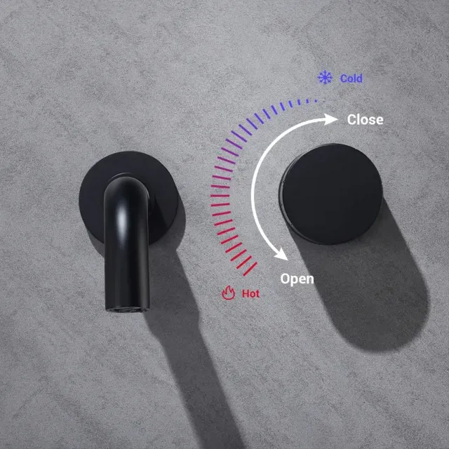 Robinet de lavabo mural minimaliste en laiton brossé or… – vue 5