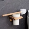 Brosse toilette murale bois céramique blanche mate… – vue 2