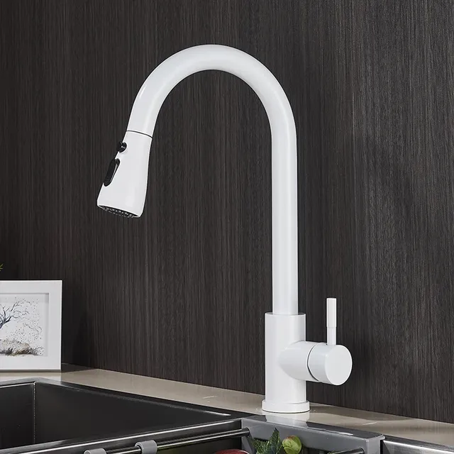 Senlesen robinet de cuisine blanc extractible – vue 2