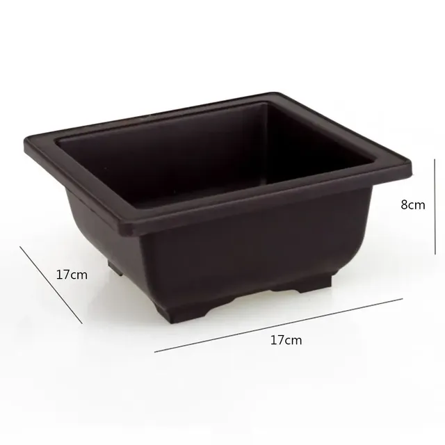 Lot cinq pots carrés rectangulaires plastique surface… – vue 2