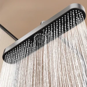 Nouveau 1pc 19 pouces haute pression 3 Mode pluie luxe salle de bain pomme de douche réglable Anti-colmatage buses en Silicone économie d’eau Nouveau 1pc 19 pouces haute pression 3 Mode pluie luxe salle de bain pomme de douche réglable Anti-colmatage buses en Silicone économie d’eau