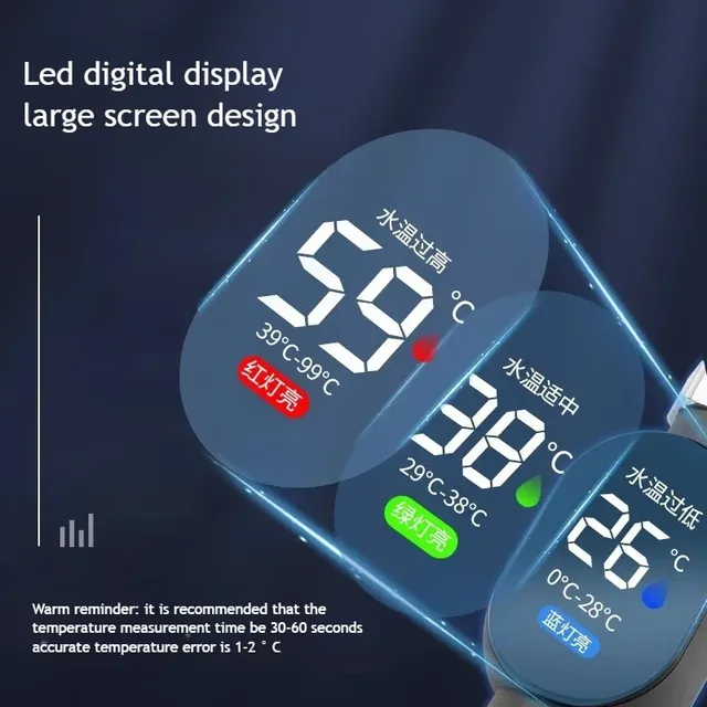 Thermomètre de douche d'eau domestique à affichage LED… – vue 4