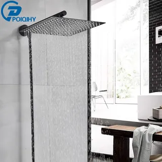 Pommeau de douche à effet de pluie noir