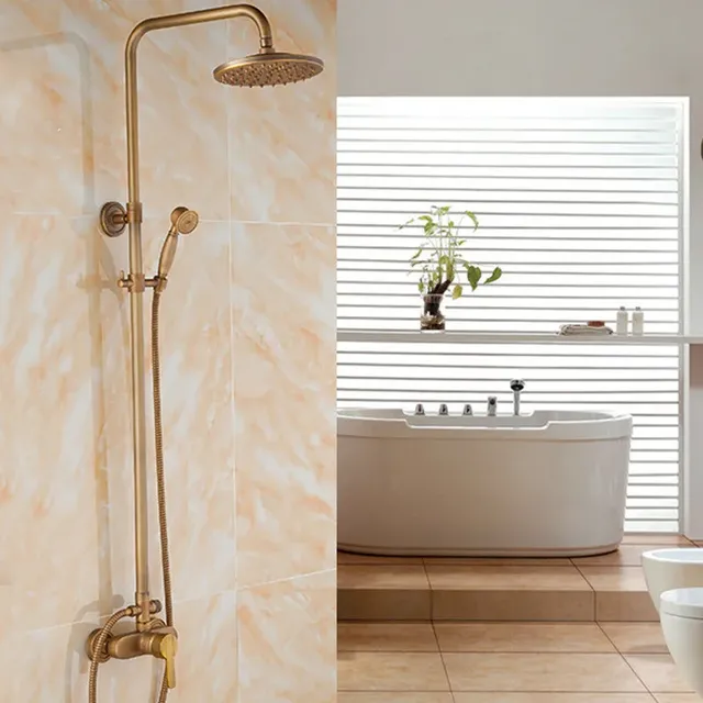 Pommeau de douche mural en laiton antique – vue 6