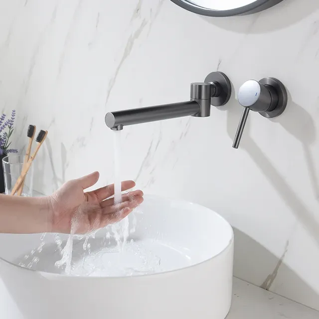 Lavabo mural avec poignée unique moderne – vue 2