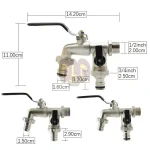 Robinet de jardin extérieur 1 entrée 2 sorties robinet antigel avec double mamelon en laiton couleur bleue robinet d&rsquo;eau outils de jardin