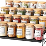 Étagère à épices réglable à 4 niveaux pour armoire, profondeur de comptoir, support d&rsquo;assaisonnement mural pour l&rsquo;organisation des épices pour le rangement de la cuisine