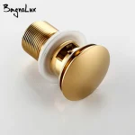 Bagnolux égouttoir d&rsquo;évier en or poli résistant à la Corrosion, facile à nettoyer, bouton Pop-Up, trou rond, salle de bain, hôtel