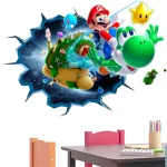 Autocollant mural de jeu de dessin animé 3D, pour chambres d&rsquo;enfants, salon, chambre à coucher, décoration murale, affiche de jeu, cadeaux pour enfants