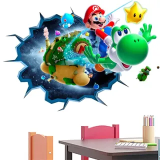 Autocollant mural de jeu de dessin animé 3D