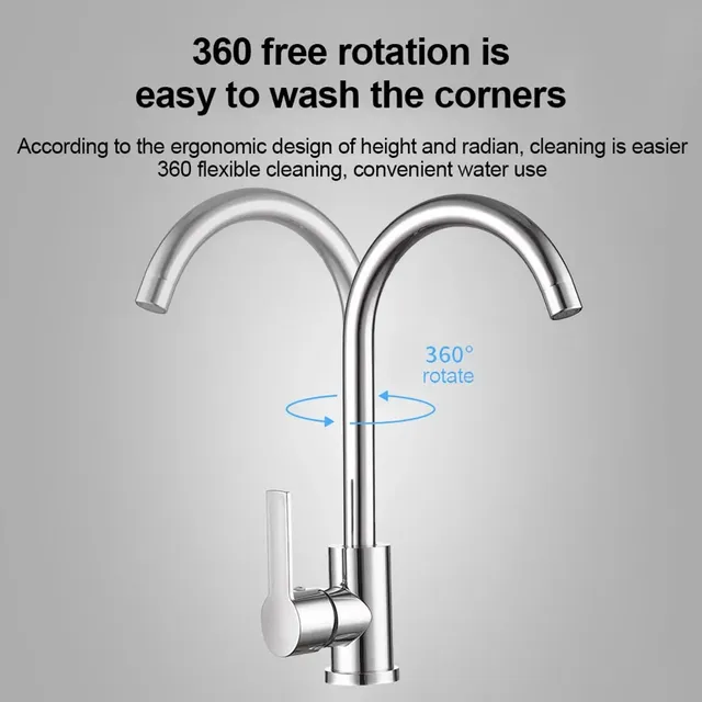 Robinet d'eau de cuisine en acier inoxydable 304 – vue 4