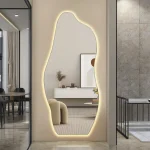 Miroir intelligent avec LED, miroir pleine longueur mural ou sur support, miroir de coiffeuse adapté aux magasins de vêtements, une chambre à coucher