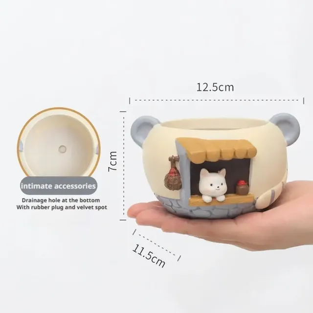Bassin de rangement en résine de chat mignon – vue 6