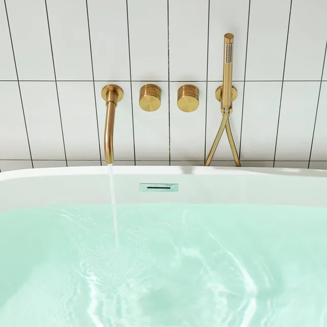 Robinet de salle de bains mural de luxe en laiton brossé… – vue 3