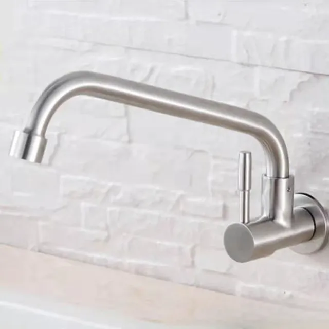 Robinet d'Eau Froide Simple Mural en Acier Inoxydable – vue 4