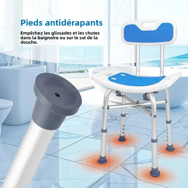 Siège de chaise de douche avec accoudoir rembourré et… – vue 4