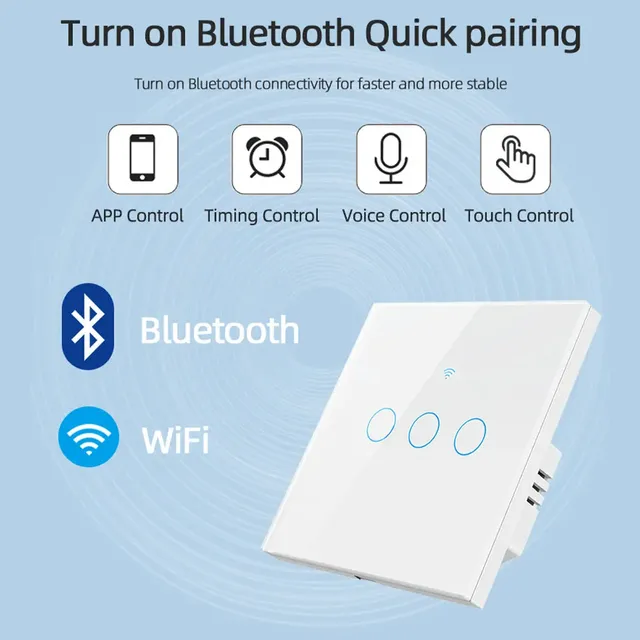 Commutateur WiFi intelligent interrupteur tactile ue – vue 5