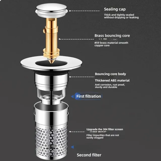 Bouchon de fuite ABS pour lavabo de cuisine – vue 5