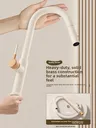Robinet de cuisine en rondins crème extractible – vue 2