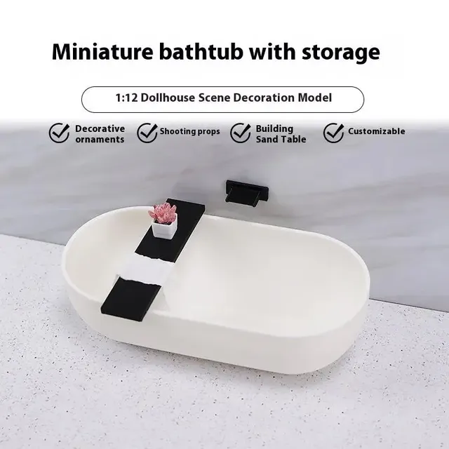 1 ensemble 1/12 maison de poupée 3D petite baignoire… – vue 3