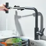 Robinet d'évier de cuisine noir extractible – vue 3