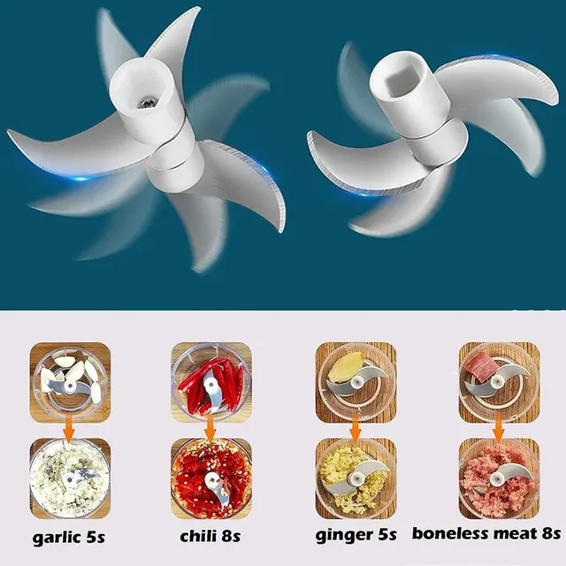 Mini robot cuisine électrique portable rechargeable sans… – vue 5