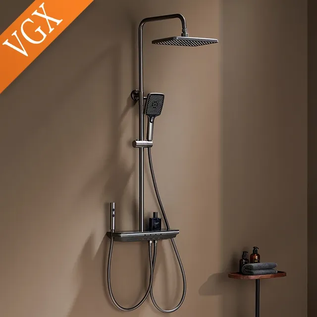 Colonne douche murale design moderne minimaliste acier… – vue 2