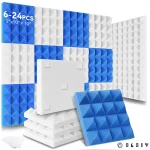 Panneau Insonorisant Mural, Isolation Acoustique de Chambre à Coucher, Mousse Auto-Adhésive, en Forme de Pyramide, 6/12/24 Pièces