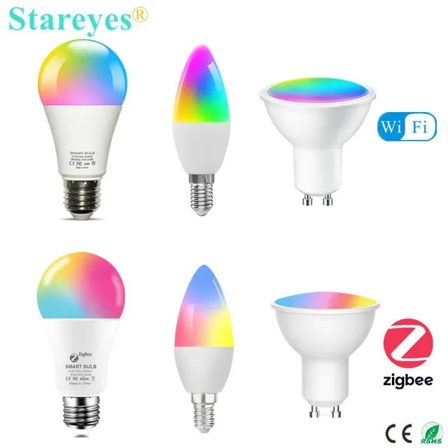 Tuya WiFi intelligent Zigbee RGBCCT E27 9W ampoule LED…