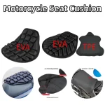 coussin selle moto ergonomique contourné mousse EVA alvéoles insert gel soutien hanche coccyx respirant antichoc antidérapant sangles croisées lavable résistant