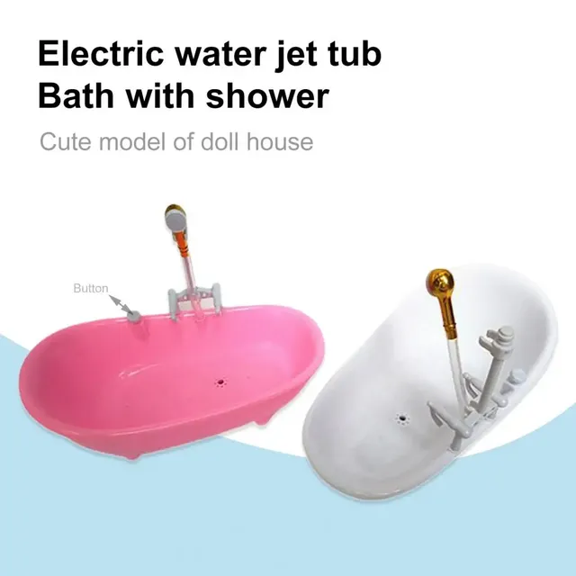 Baignoire poupée électrique plastique rose blanche… – vue 2