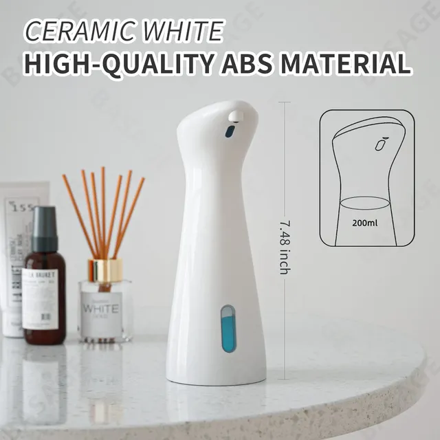 Distributeur automatique de savon à capteur blanc – vue 3
