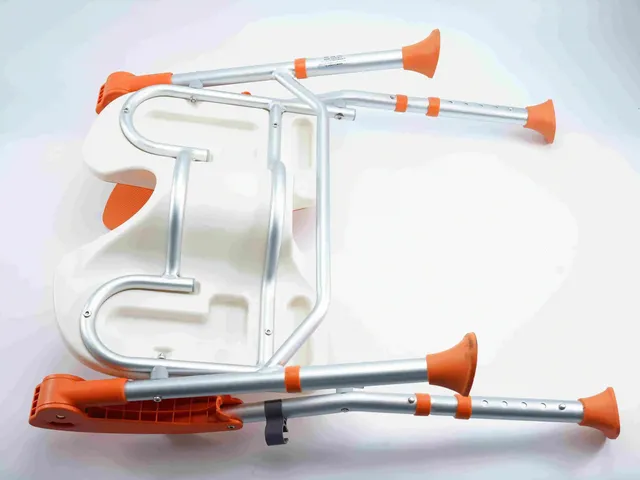 Chaise douche pliante aluminium plastique orange… – vue 6