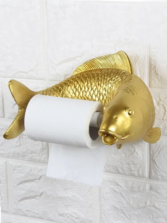 Supportpapier décoratif carpe koi doré brillant résine…