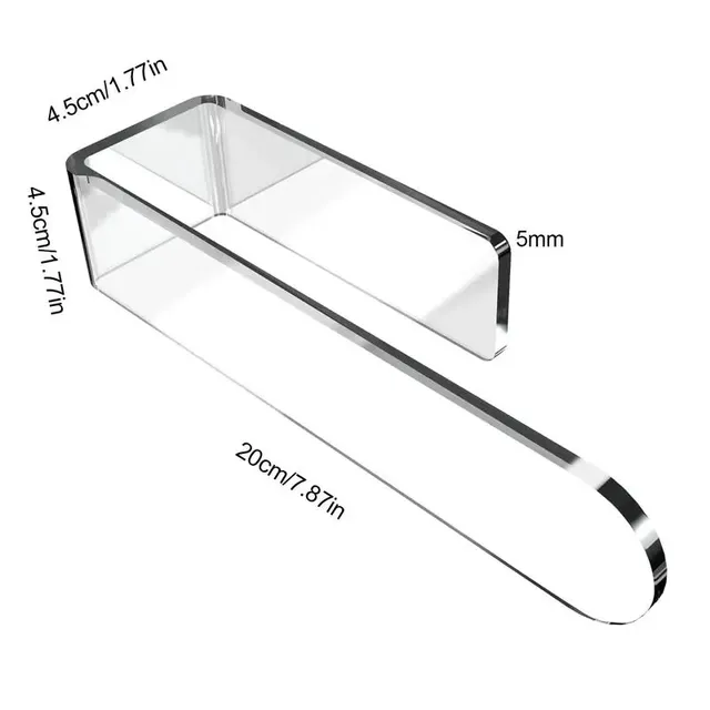 Porte serviettes autoadhésif acrylique transparent noir… – vue 6