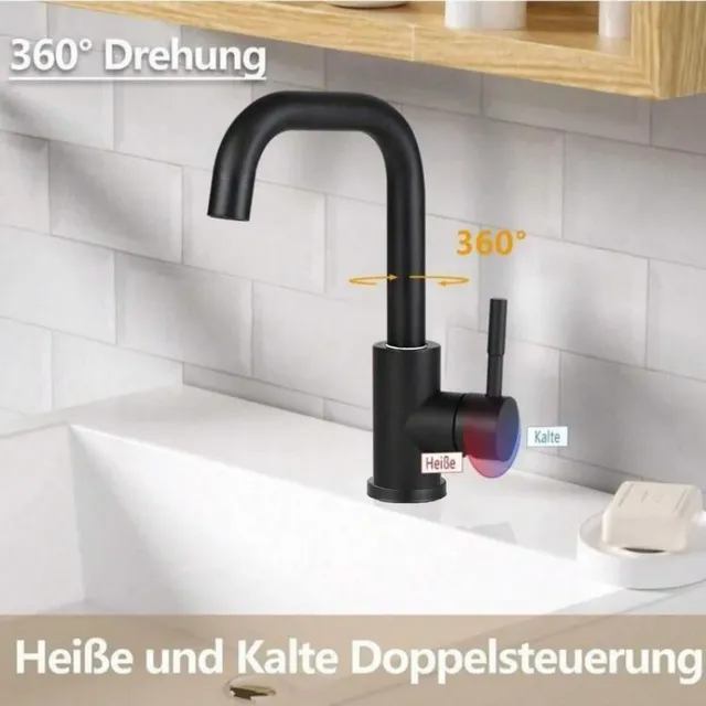 Robinet de cuisine minimaliste moderne en acier inoxydable – vue 4