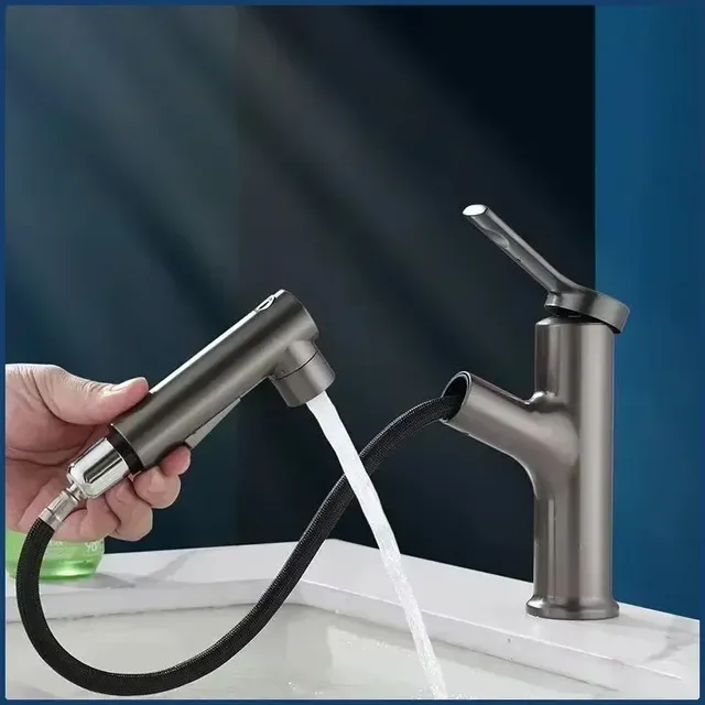 Robinet de lavabo en laiton chaud et froid à double trou – vue 4