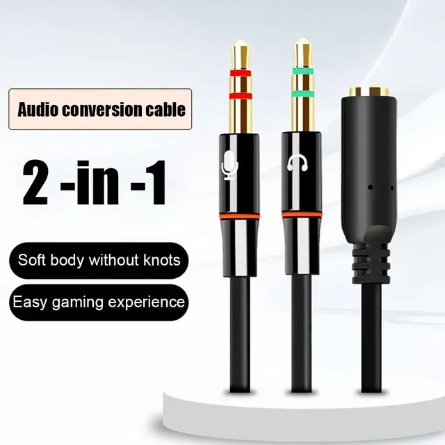 Adaptateur jack casque micro y séparateur stéréo trois… – vue 6