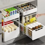 Support de rangement pour évier de cuisine, organisateur de rangement multifonction, étagère extractible pour armoire à casseroles, organisateur de couches réglables pour la cuisine