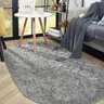 Tapis ovale pour salon tapis de canapé en fourrure tapis… – vue 1