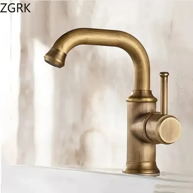 Mitigeur Lavabo Monotrou Bec Haut Col Cygne Bronze Noir… – vue 2