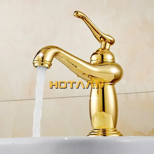 Mitigeur lavabo monocommande laiton massif plaqué or… – vue 4