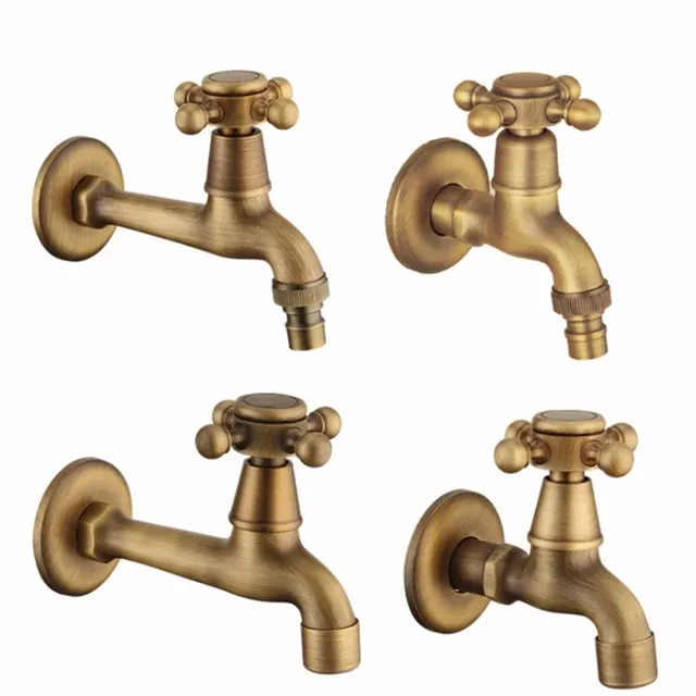 Robinet mural laiton bronze antique brossé style vintage… – vue 2